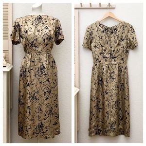 Vintage I. Magnin & Co. Print Silk Sheath Dress